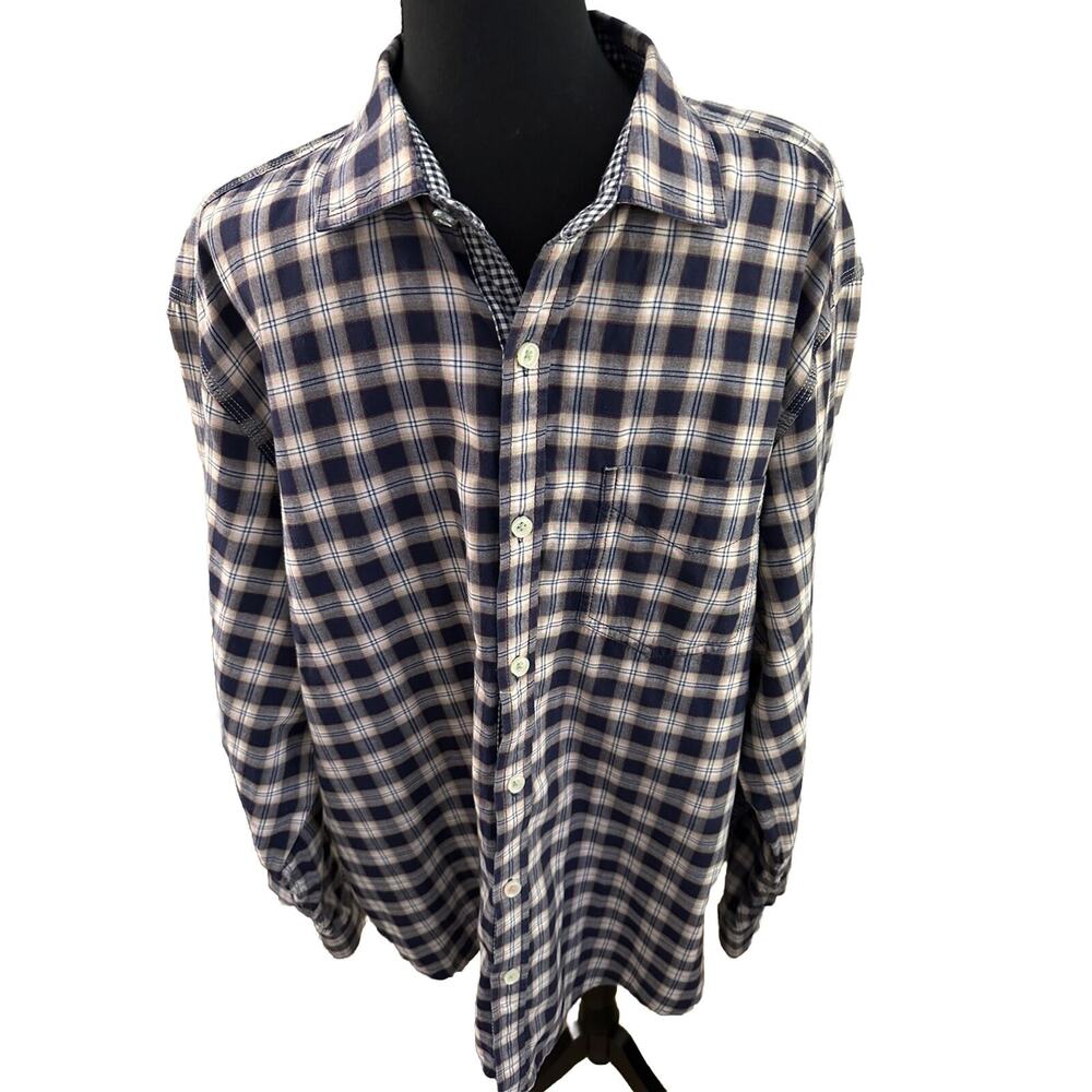 Tommy Bahama Jeans Multi Colored Red Green Blue Flannel Shirt Size XL 100 Cotton